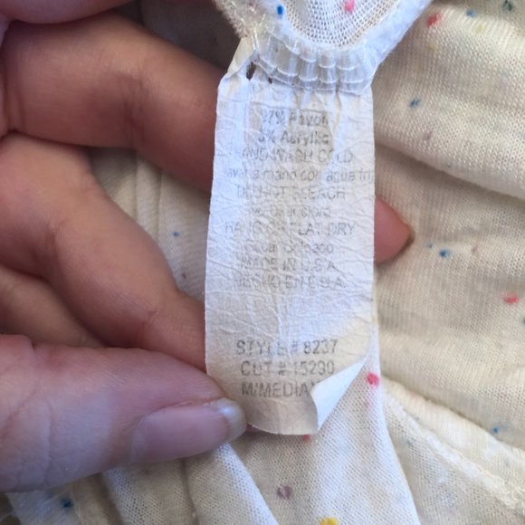 Lani Short Sleeve Blouse in Ivory/Multicolor Dot Print Size M - Picture 9 of 10